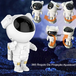 Astronauta Projetor de Luzes Galáxia Nebulosa Abajur Luminária Mesa Espaço Sideral Universo Luz Espacial Robô LED com Controle remoto