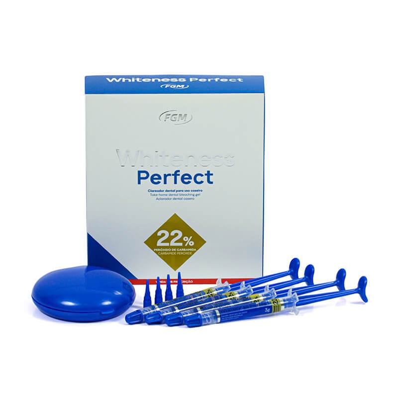 Kit Clareador Dental Whiteness Perfect 22% c/ 4 Seringas - FGM