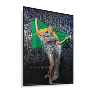 Quadro Decorativo Quarto Sala Decoração Moldura Música Cantora Beyonce Brasil