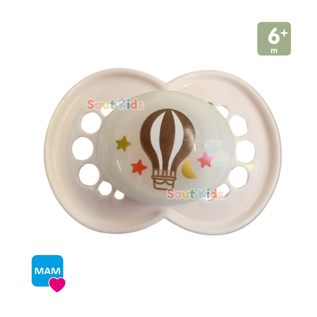 Chupeta MAM +6 Meses Brilha Escuro Night Bico Silicone Bebê Menino