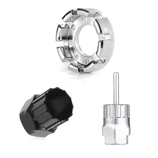 Chave De Raio Aro Com 8 Medidas + Ferramenta Extrator Cassete E Disco Bike Pino Center Lock + Chave Extrator Saca Catraca K7 Roda Livre Cassete