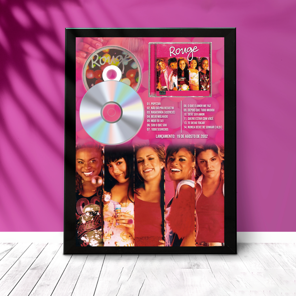 Quadro Rouge Discografia com CD - ilustrativo - 30x42cm A3