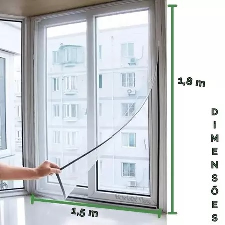 Tela Mosquiteiro Para Janela 150x180cm Com Velcro Top Util Anti-inseto Mosquito Janela Com Autocolante Pernilongo Removivel
