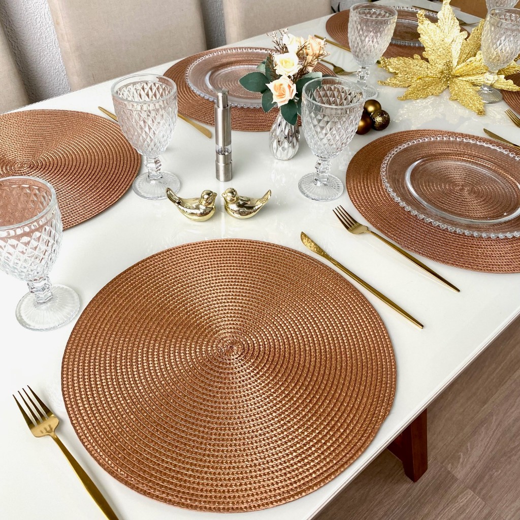 Jogo Americano Redondo 4 peças - Sousplat Mesa Posta