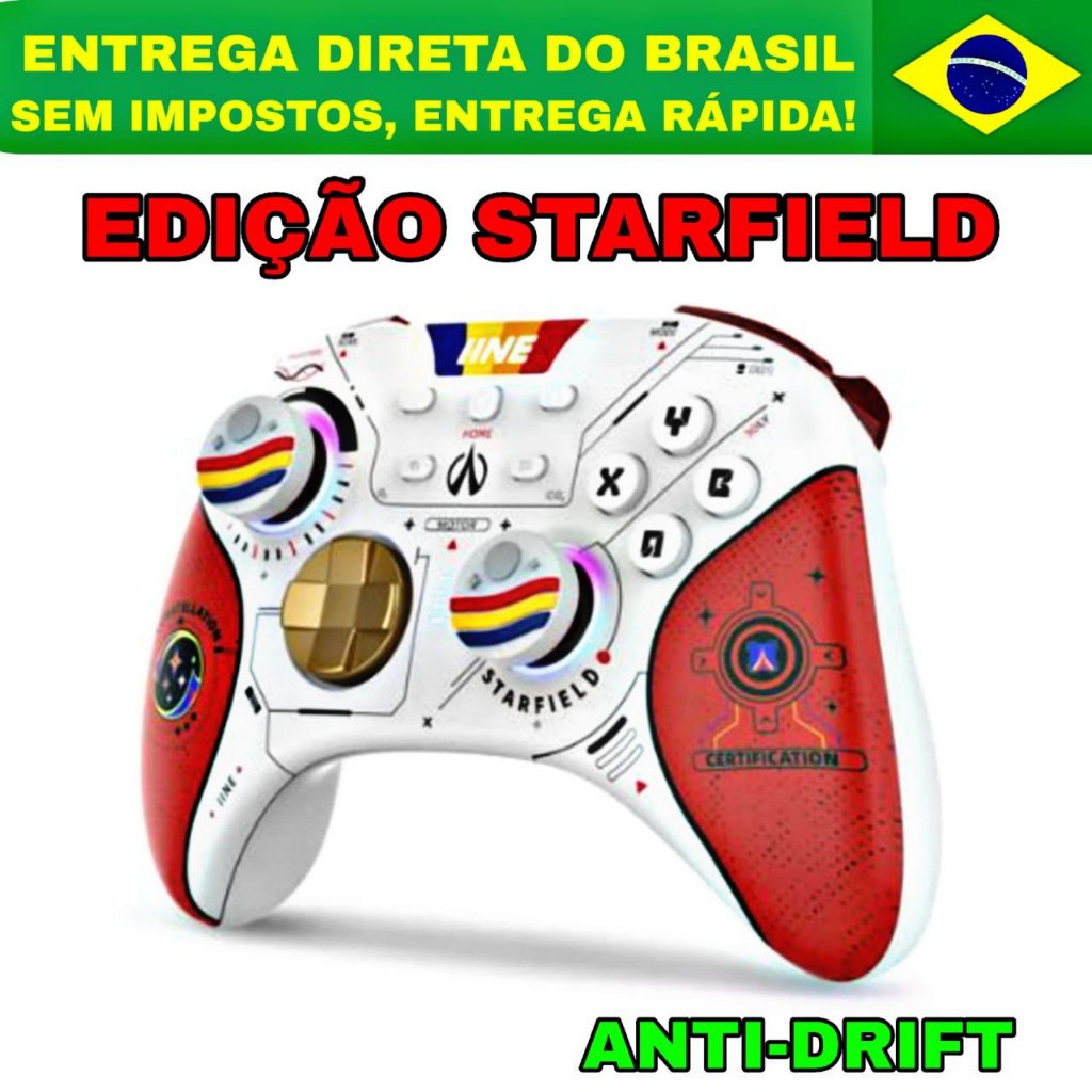 CONTROLE IINE STARFIELD Sem Fio Original NFC Compatível Nintendo Switch & OLED, PC