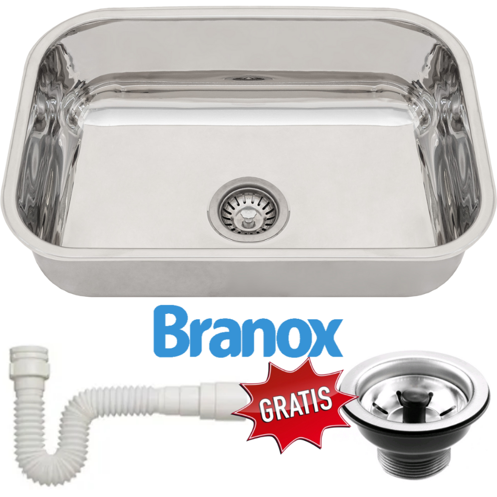 Cuba Cozinha Inox 46x30x11 Cm Aço 430 De Embutir Retangular Pia De 20 ...