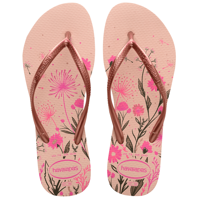 Chinelo Havaianas "ORIGINAL" - Slim Organic FC - Rosa Ballet/Dourado Blush (sandália)