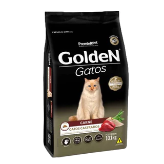Ração golden gatos castrado carne 10,1kg