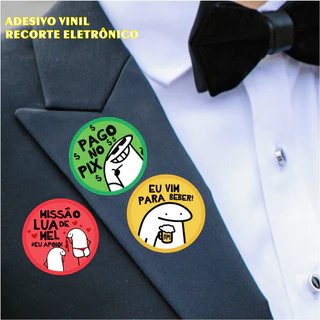 KIT 100 Adesivos Gravata Operação Flork Lua De Mel Casamento