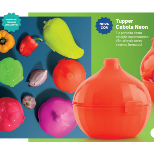TUPPER CEBOLA, ALHO, PIMENTA, PIMENTÃO, TOMATE NEON - TUPPERWARE ...