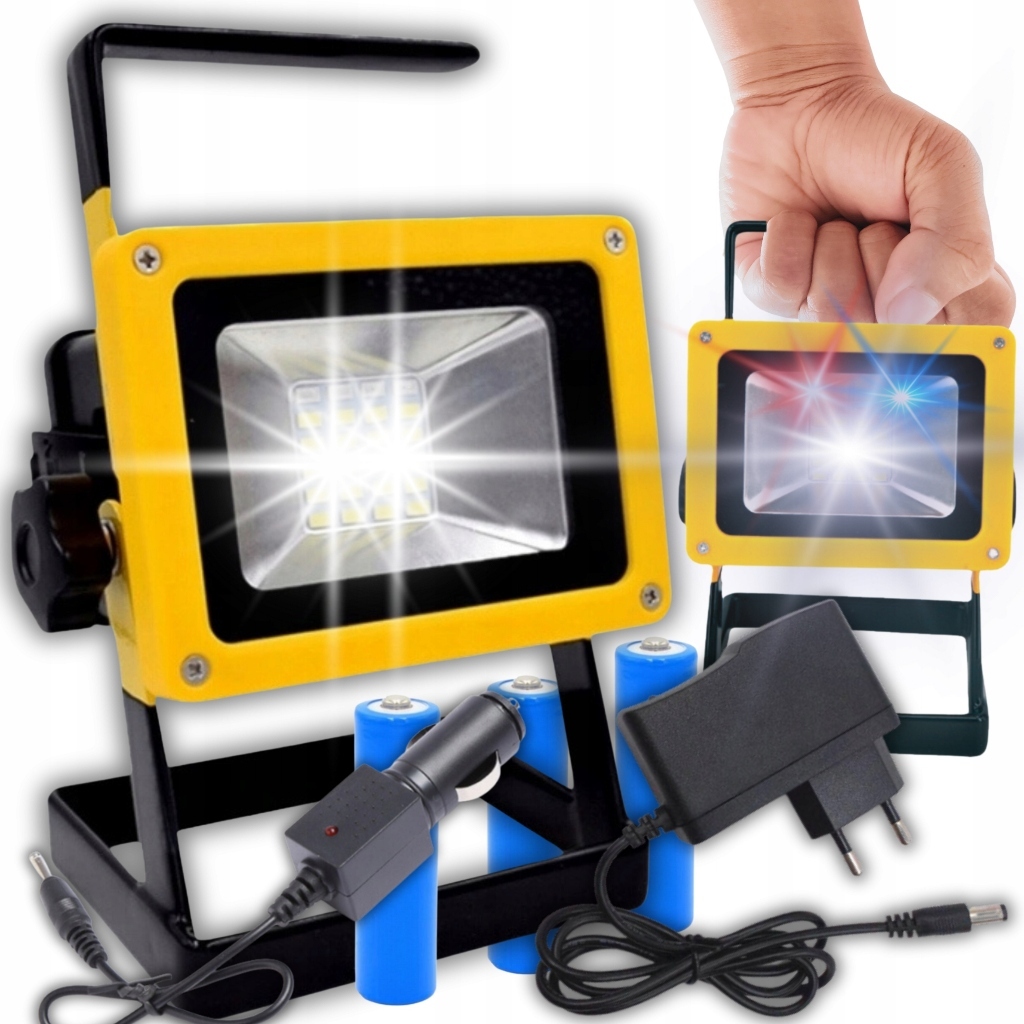 Lanterna Holoforte Refletor Portátil Led Recarregável 100w Branco Ip65