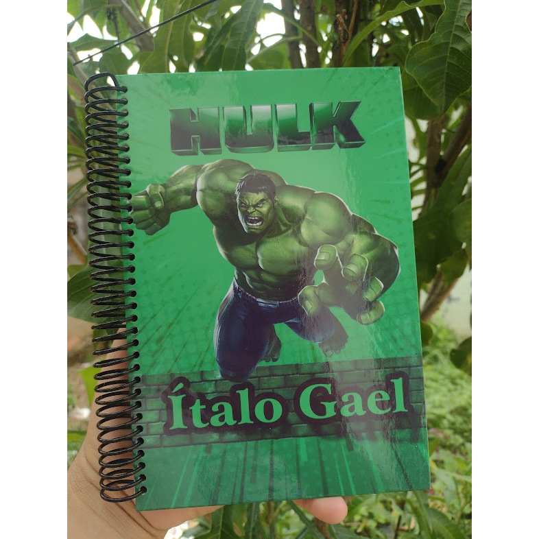 Caderno Hulk (Personalizado com o nome) | Shopee Brasil