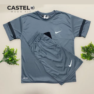 Kit Camisa e Bermuda Dri-fit Esportes/Academia/Corrida