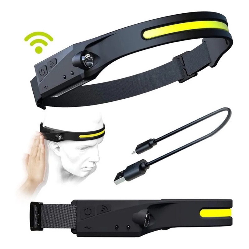 Lanterna de Cabeça Recarregável Led Corpo Motion Camping Torch Light Lamp Com Usb-envio imediato