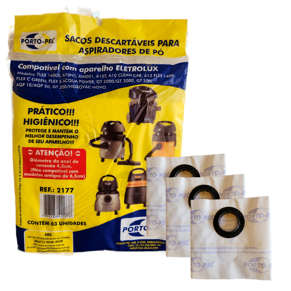 3 Sacos Aspirador Pó Electrolux Flex1400 Awd01 Aqp20 Gt3000