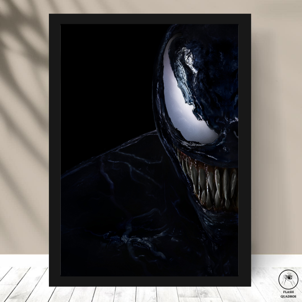 QUADRO VENOM SUPER HERÓI C/ MOLDURA E VIDRO A4 A3 REF #MV26_09