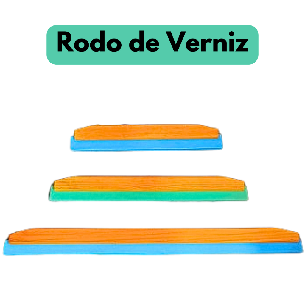 Rodo de Madeira com Verniz Borracha Dupla Rosca Universal Seca Limpa ...