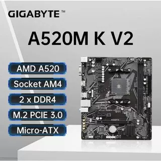 Placa Mãe Gigabyte A520m Amd Am4 Ddr4 Matx Cor Preto