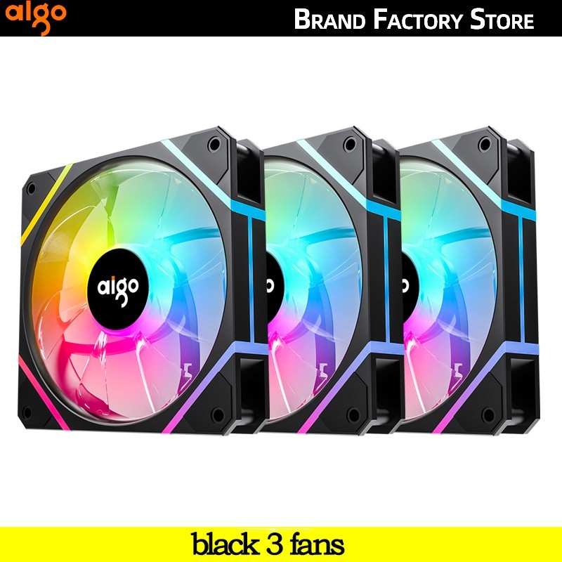 Kit 3 Ventoinhas Aigo AM12 PRO A-RGB 120MM, Compatível com Aura Sync, Mystic Light Sync, RGB Fusion, Polychrome