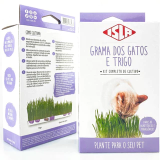 Kit Completo de Cultivo de Grama de Gato e Trigo Linha Pet Isla com Substrato Carolina Soil