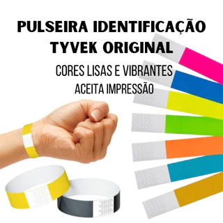 100/ 500 Un - Pulseira Tyvek Lisa P / Festas E Eventos