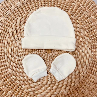 kit touca e luva bebê neném
