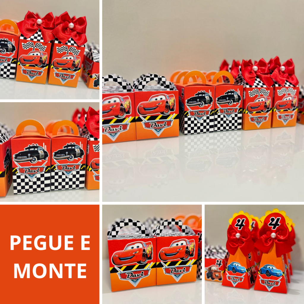 Personalizados Relâmpago MCqueen - Carros Disney - PEGUE E MONTE