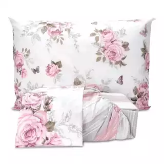 Jogo de Lençol Casal 4 Peças Estampado Cama Box.