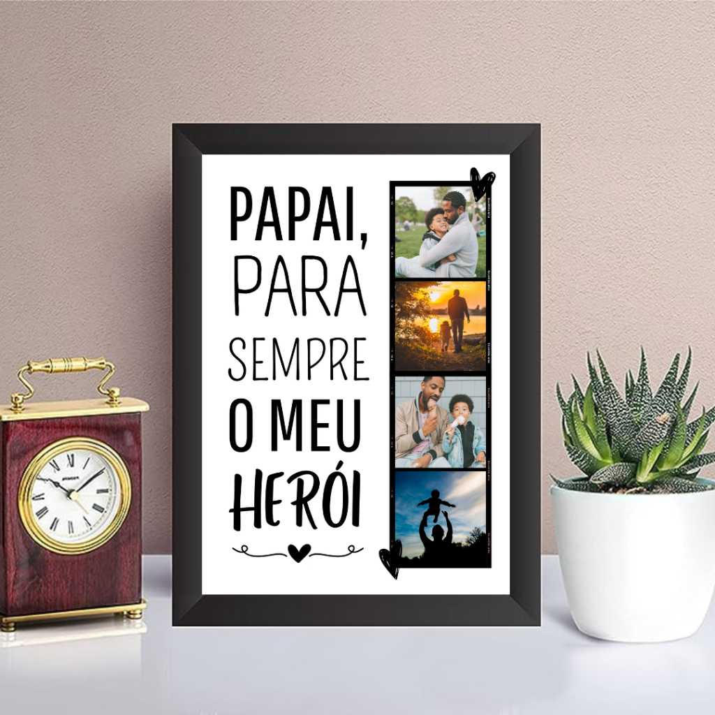 Quadro Placa Dia dos Pais com Fotos Personalizado - Presente Papai ...
