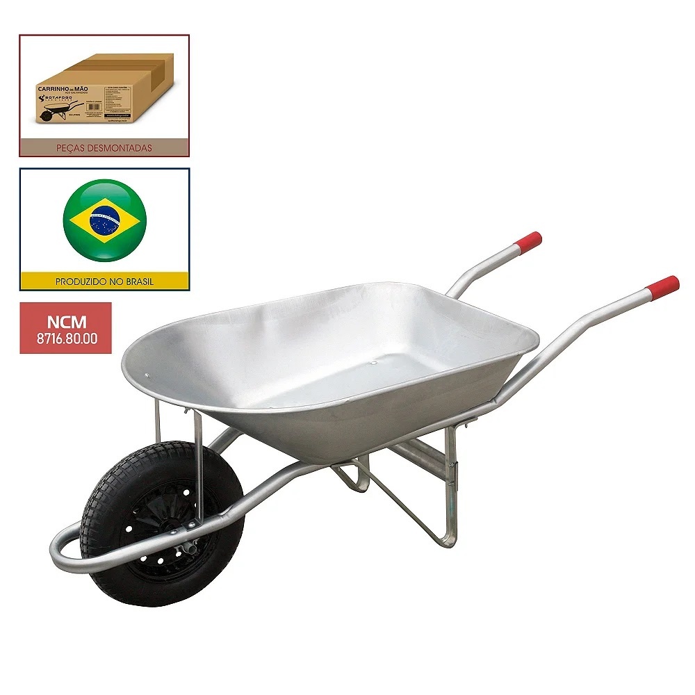 Carrinho De M?o Em A?o Galvanizado 65L Car0560 Botafogo