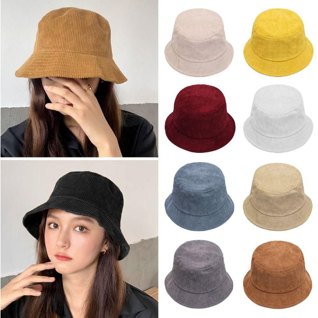 Chapéu Bucket Adulto Veludo Textura Regulagem Unissex Moda ref: HYL-31