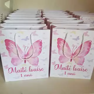 Sacolinhas personalizadas Jardim encantado papel offset 120g