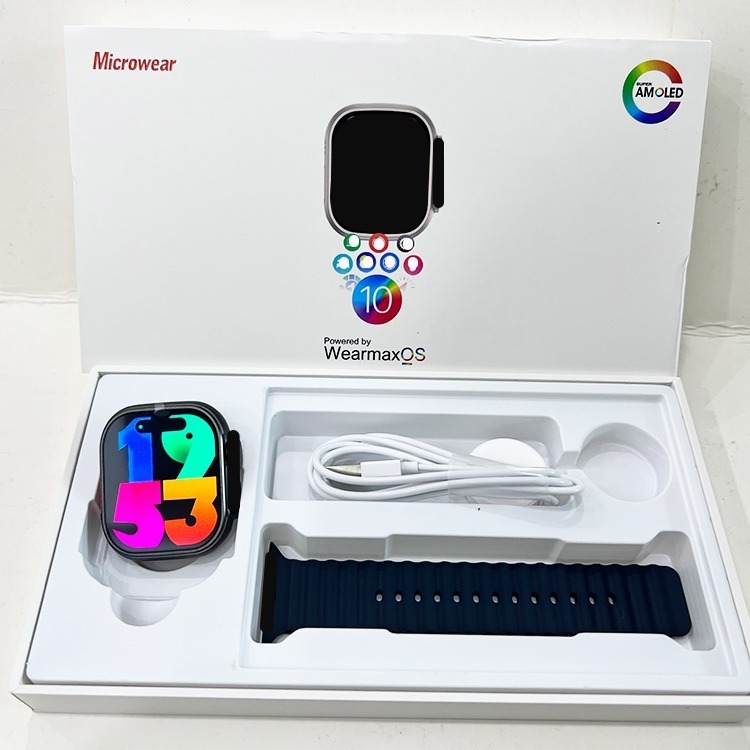 Relogio Smatwatch W69+ Ultra Amoled lançamento serie 9 Microwear ...