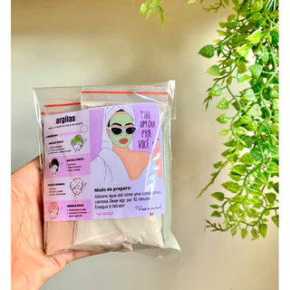 4 pacotes em 4 cores de argila para skincare 50g cada pacote cor argila verde preta rosa e branca cuidados com a pele dia da mulher dia das mães kit presente