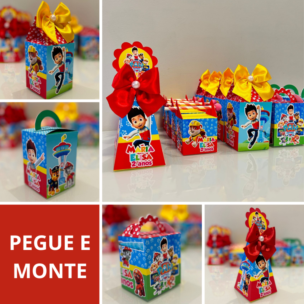 Personalizados caixinhas Patrulha Canina Menina lembrancinhas patrulha -  PEGUE E MONTE | Shopee Brasil