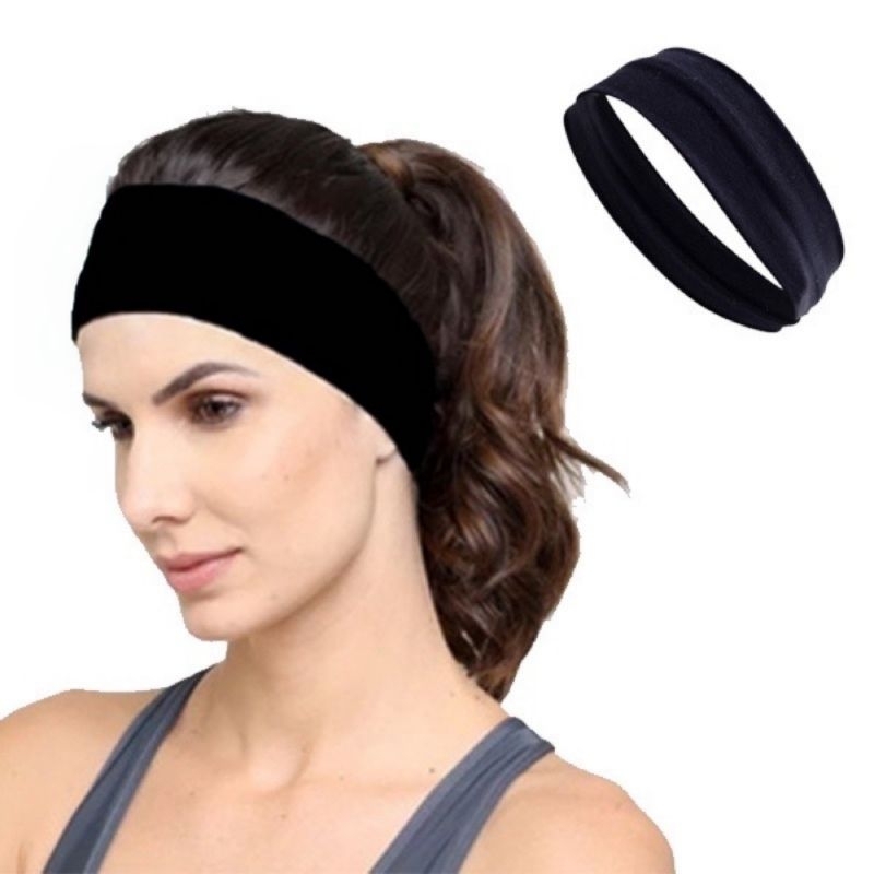 Faixa de Cabelo em Malha Elástica Tiara Esportiva Fitness Yoga Academia ...
