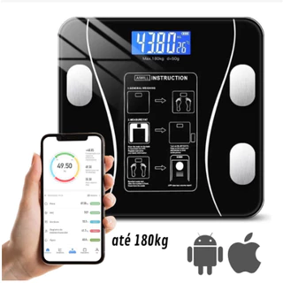 Balança Bioimpedância Corporal Bluetooth Profissional Com Aplicativo de Celular Suporta Até 180kg