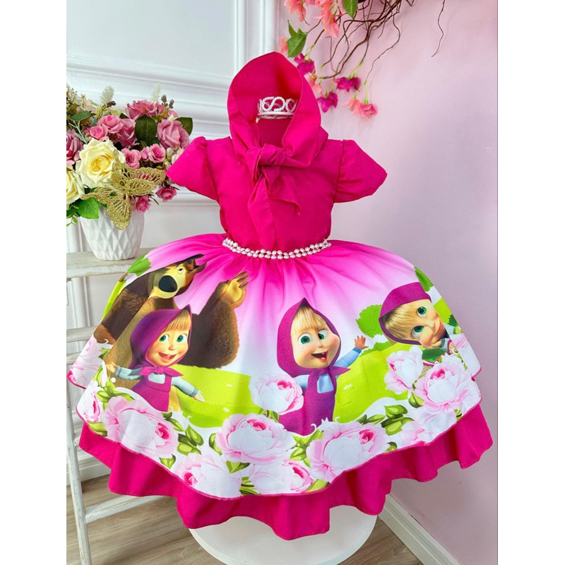 Vestido fashion infantil masha