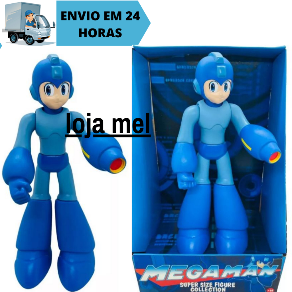 Boneco Colecionável Mega Man Articulável 27cm Action Figure de Vinil Brinquedo