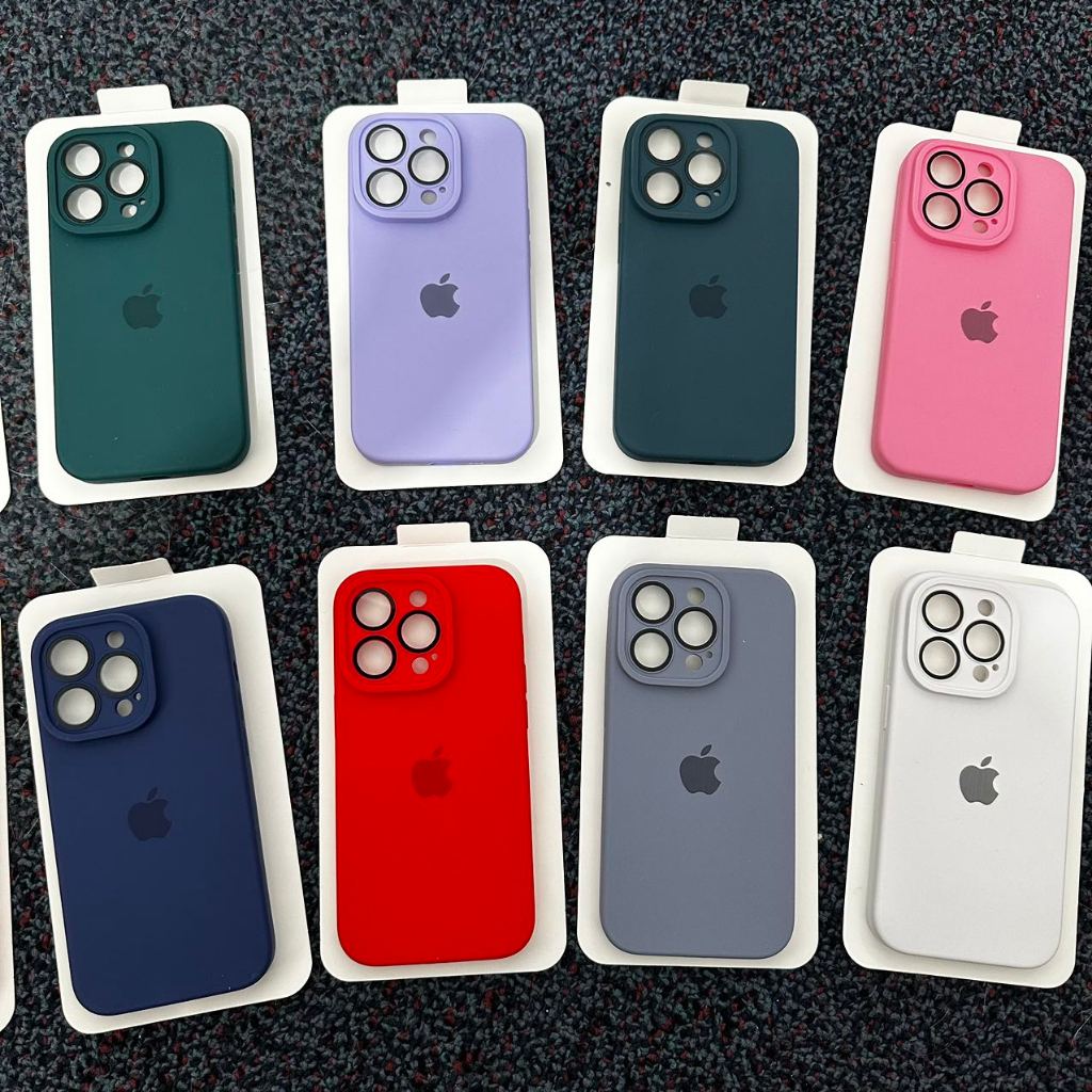 Capa silicone veludo proteção de câmera de vidro para iphone 7 8 xr 11 12 13 14 pro max com logo