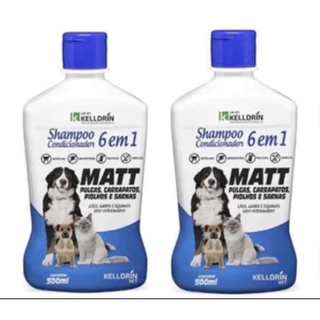 2 unidades Shampoo E Cond Ant Pulgas Carrapatos Sarna Matt Kelldrin