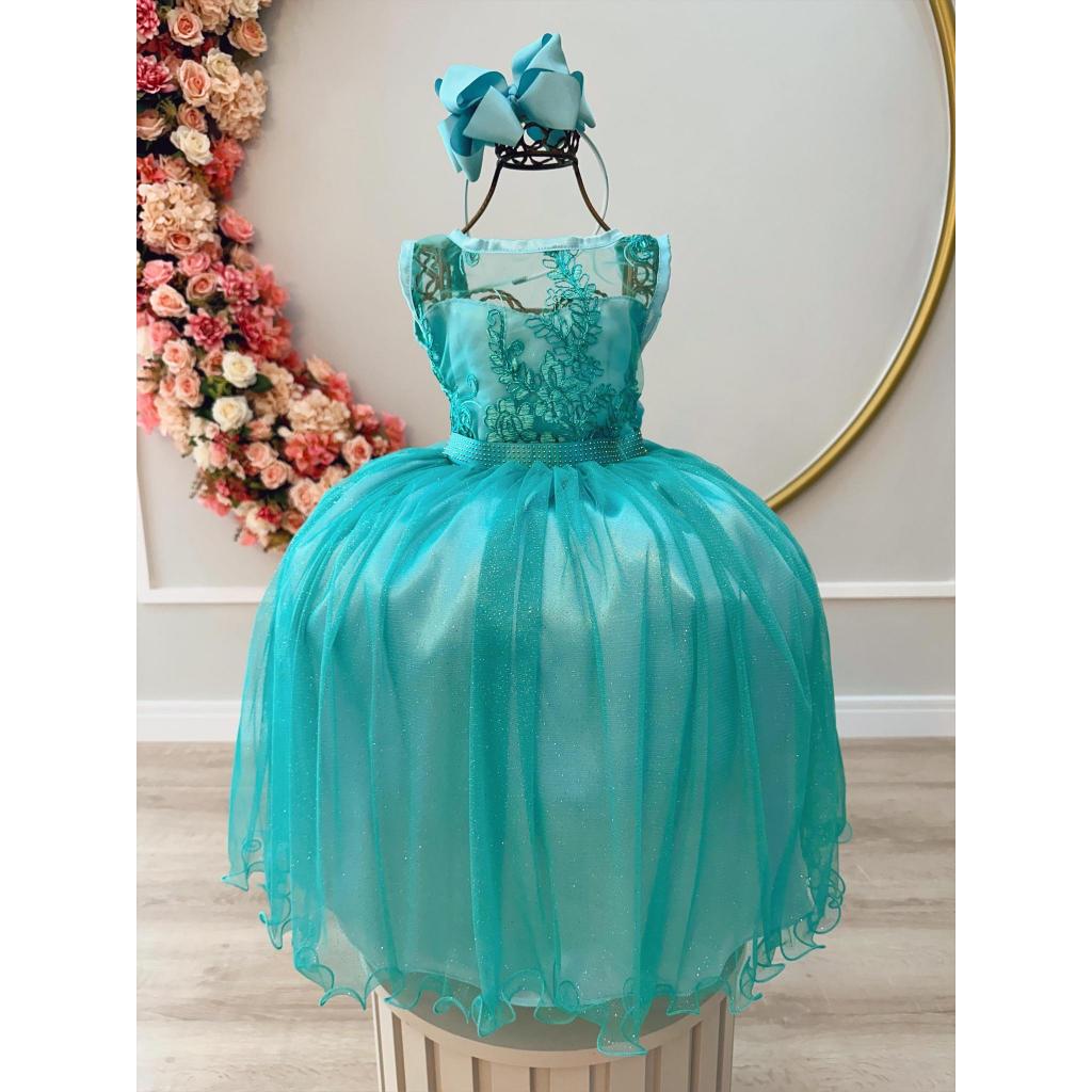 Vestido para store florista azul tiffany