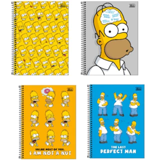 Caderno Simpsons Espiral Capa Dura Universitário 1 Matéria 80 Fls Tilibra