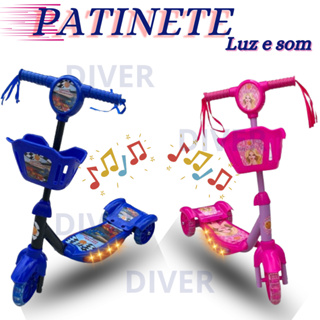 Patinete Infantil - 3 Rodas - Com Luz - PetNete - Sortido - Toyng
