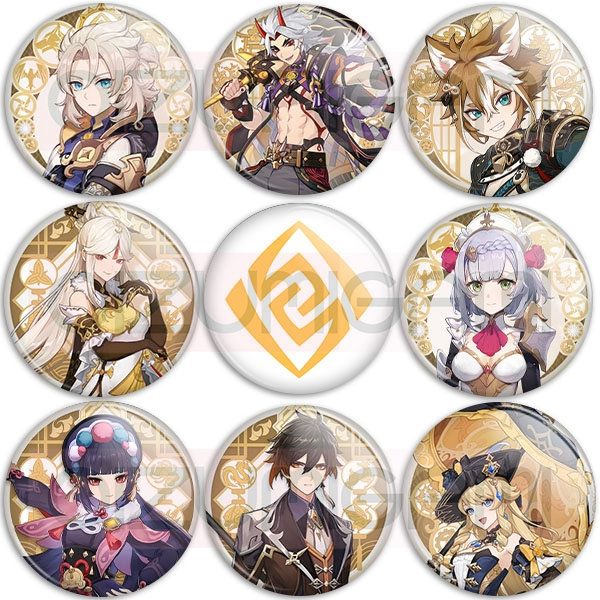 Bottons - Botons - Buttons - Genshin Impact - Elemento Geo - Tam: 4,5cm ...