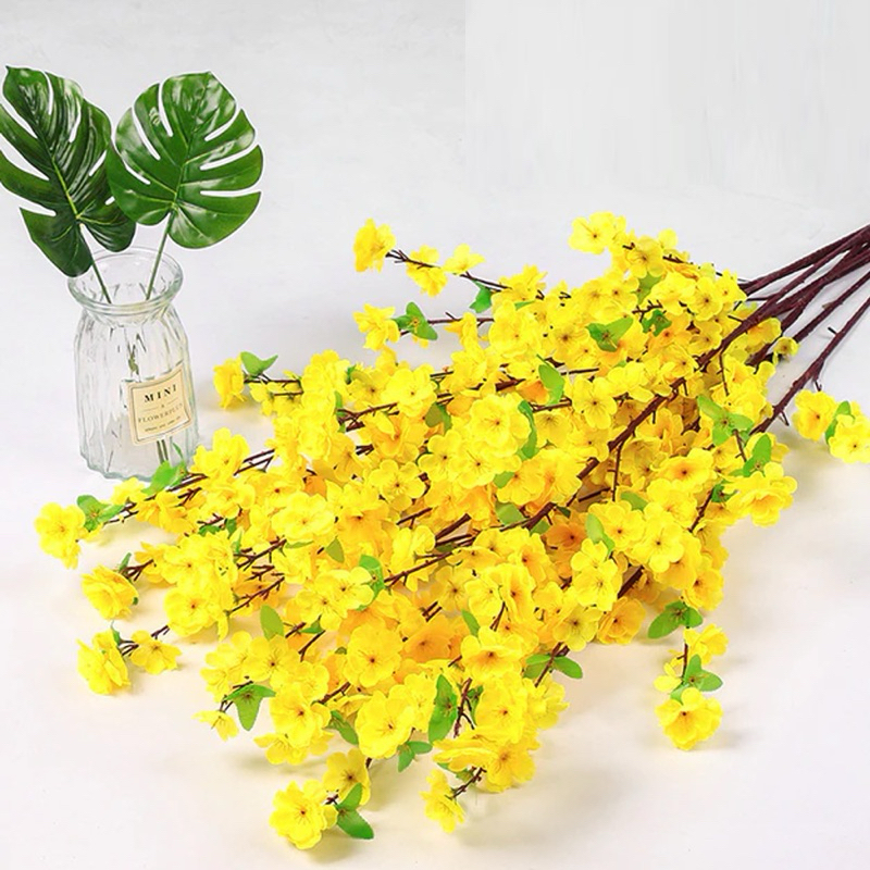 Ramo De Cerejeiras Artificiais Cor:Amarelo, Galho Grande 120cm , Sala - A-63