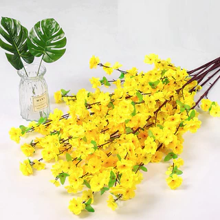 Ramo De Cerejeiras Artificiais Cor:Amarelo, Galho Grande 120cm , Sala - A-63