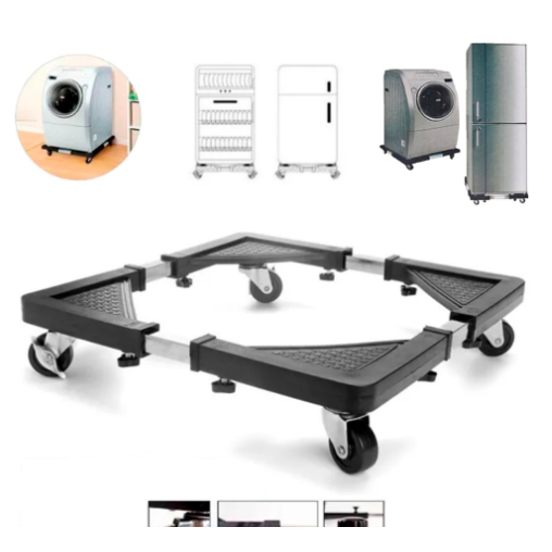 Suporte De Geladeira / Maquina De Lavar E Fogão Inox Com Rodinhas