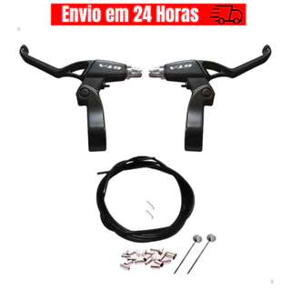 Manete Freio Mtb Bike Alumínio+ Cabos, Conduites E Terminais GTA