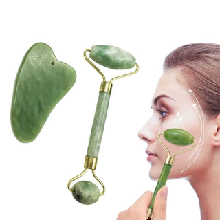 Rolo Massageador Pedra De Jade Massagem Facial Anti Ruga